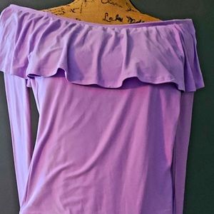 Rue 21 size Small fitted long sleeve Bodysuit Color purple in like new condition